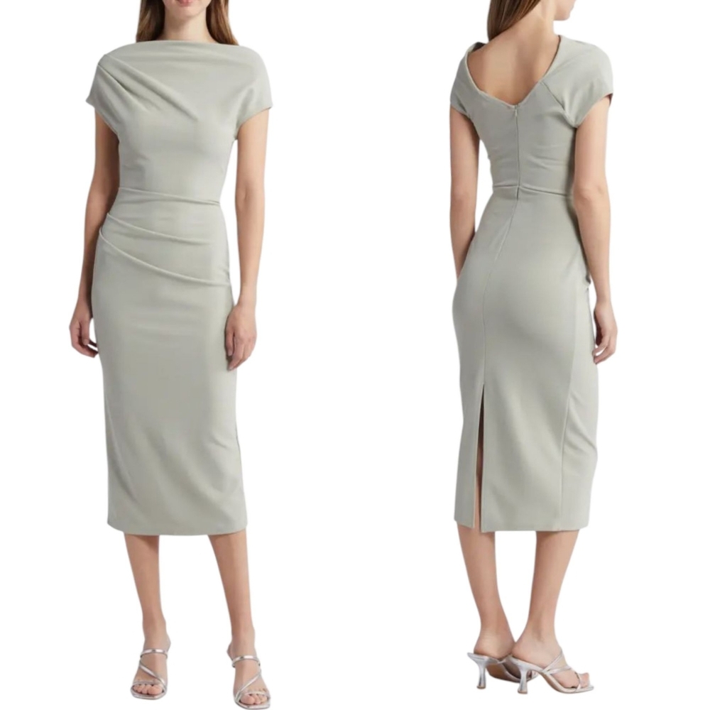 Nikki Lund Green Kathleen Midi‎ Dress NWT
